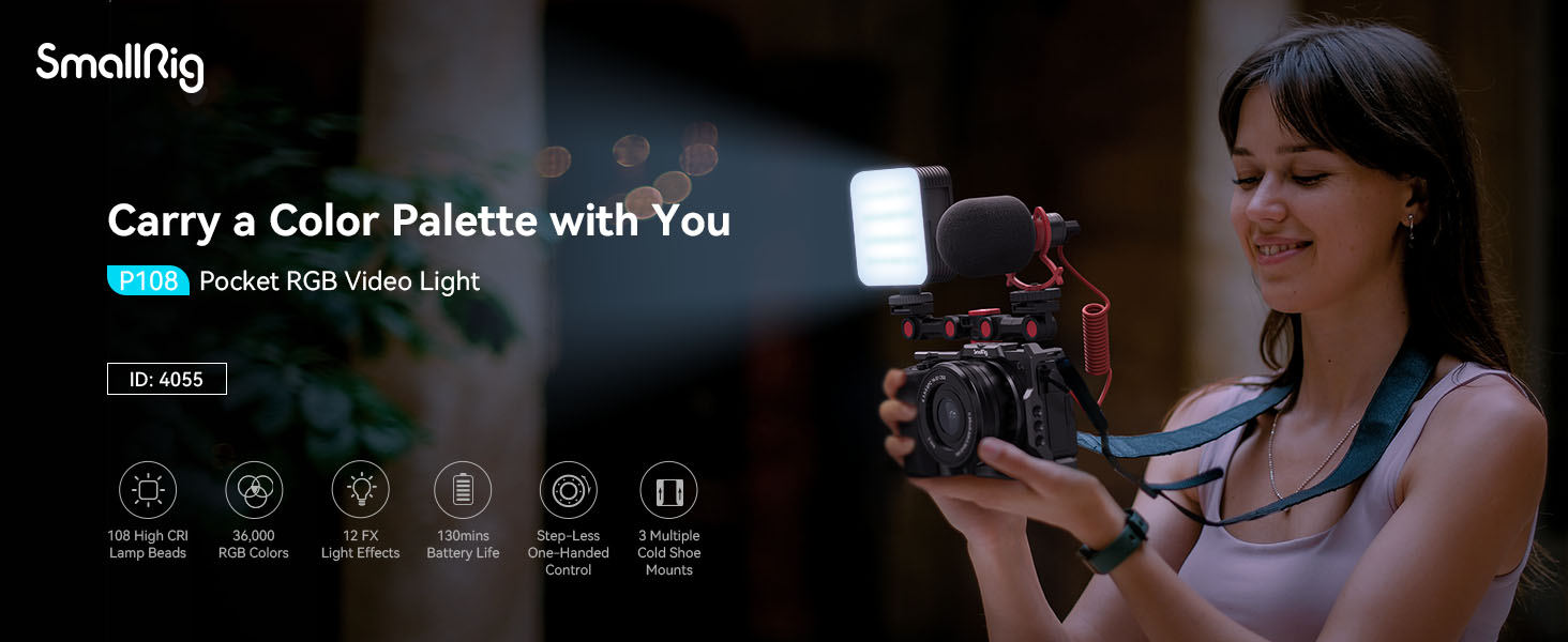 rgb video light led on camera photography lighitngportable mini panel