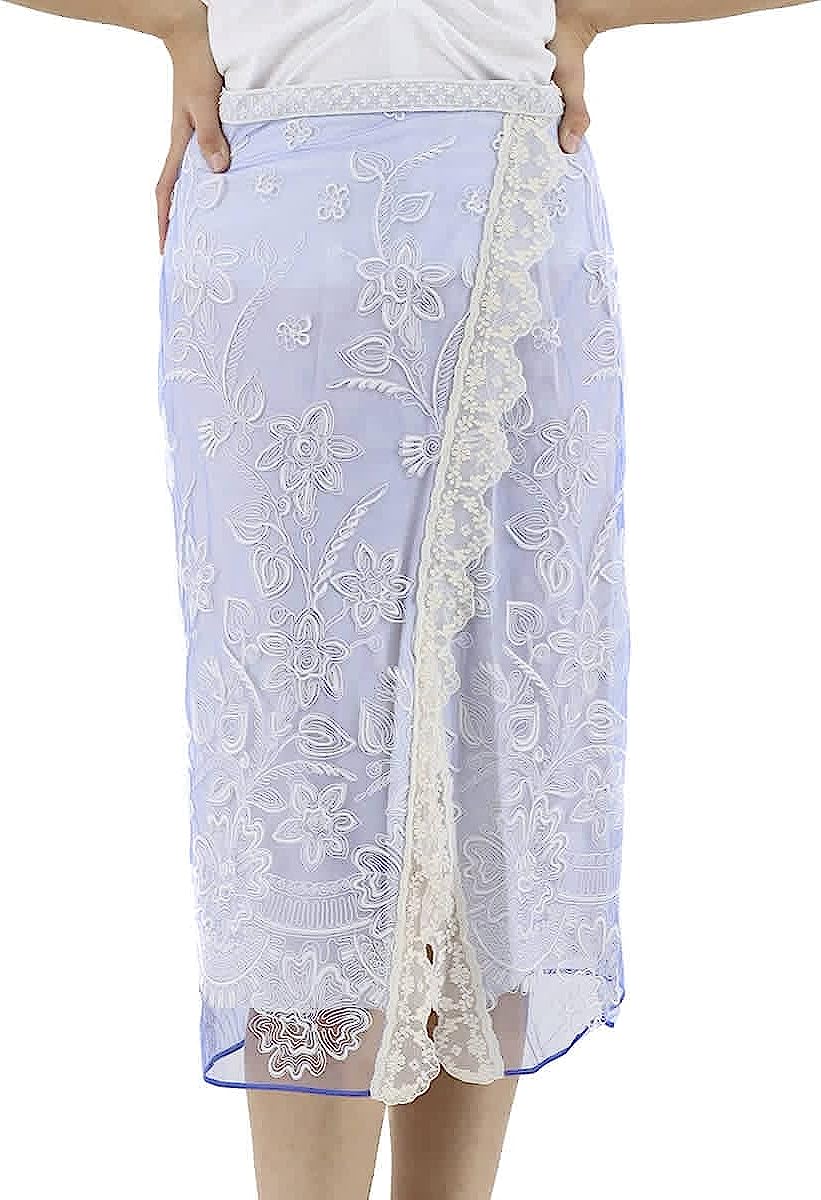 Burberry Ladies Floral-embroidered Tulle Skirt