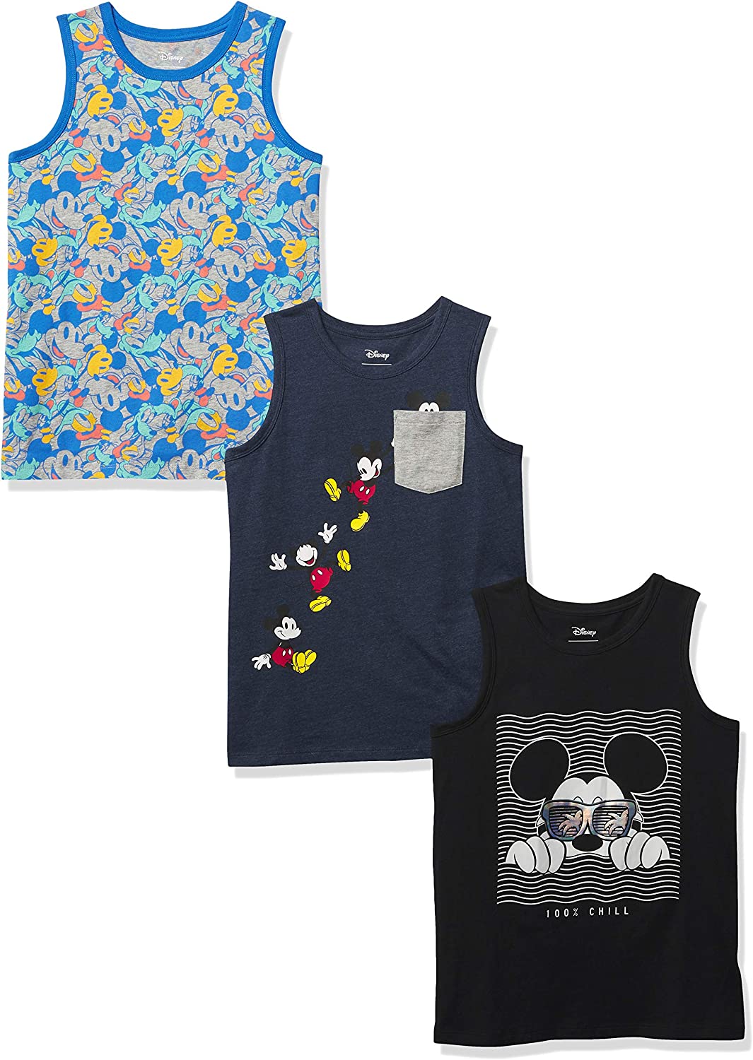Amazon Essentials Disney | Marvel | Star Wars Boys and Toddlers' Sleeveless Tank Top T-Shirts, Pack of 3