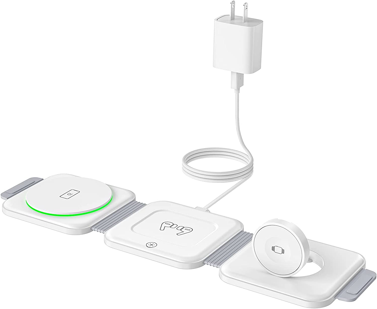 Wireless Charger, Magnetic Foldable 3 in 1 Charging Station, Fast Travel Wireless Charging Pad, Compatible with Magsafe for iPhone 14/13/12/Pro Max/Plus/Mini, Apple Watch and Airpods 2/3/Pro