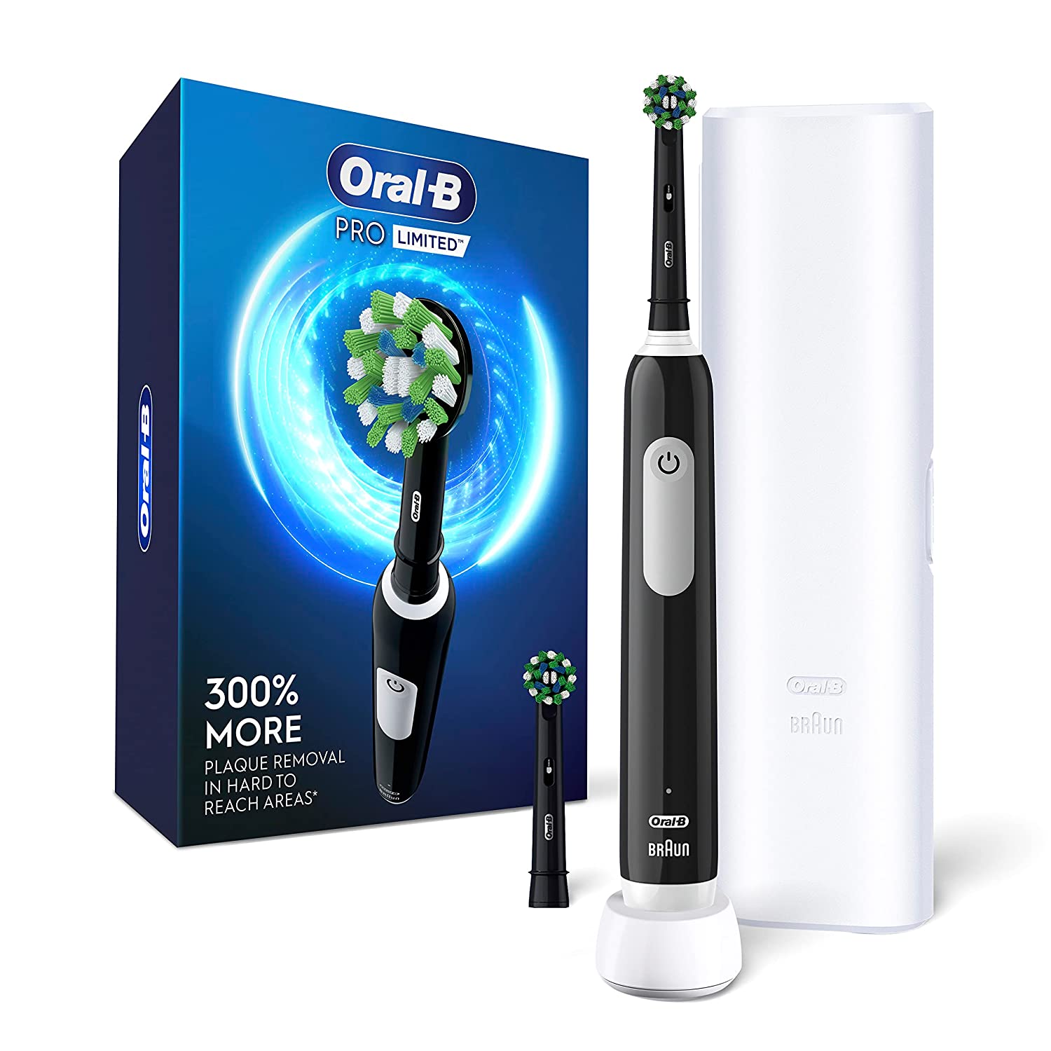 Oral-B Pro Limited Electric Toothbrush with (2) Brush Heads, Rechargeable, Black