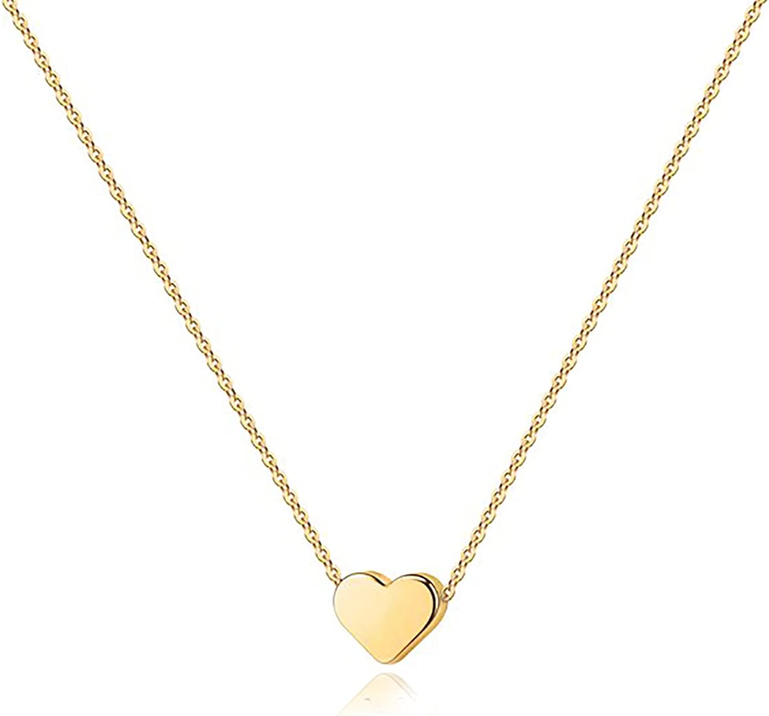 PAVOI 14K Gold Plated Cubic Zirconia Heart Necklace | Cute Dainty Love Pendant Necklaces for Women