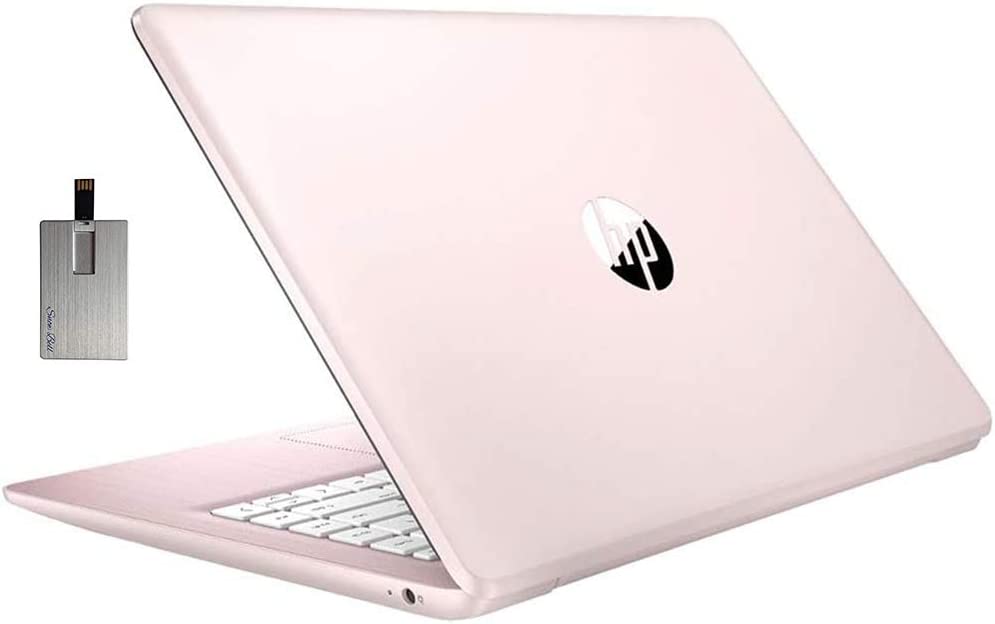 2021 HP Stream 14" HD SVA Laptop Computer, Intel Celeron N4000 Processor, 4GB RAM, 64GB eMMC Flash Memory, Intel UHD Graphics 600, 1-Year Office, Bluetooth, Win 10S, Rose Pink, 32GB SnowBell USB Card