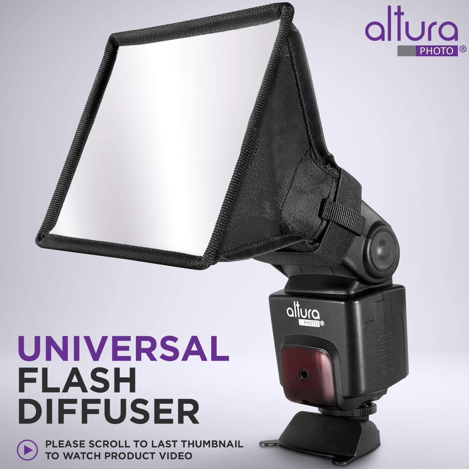 Flash Diffuser Light Softbox 6x5” by Altura Photo (Universal， Collapsible with Storage Pouch) for Canon， Yongnuo and Nikon Speedlight