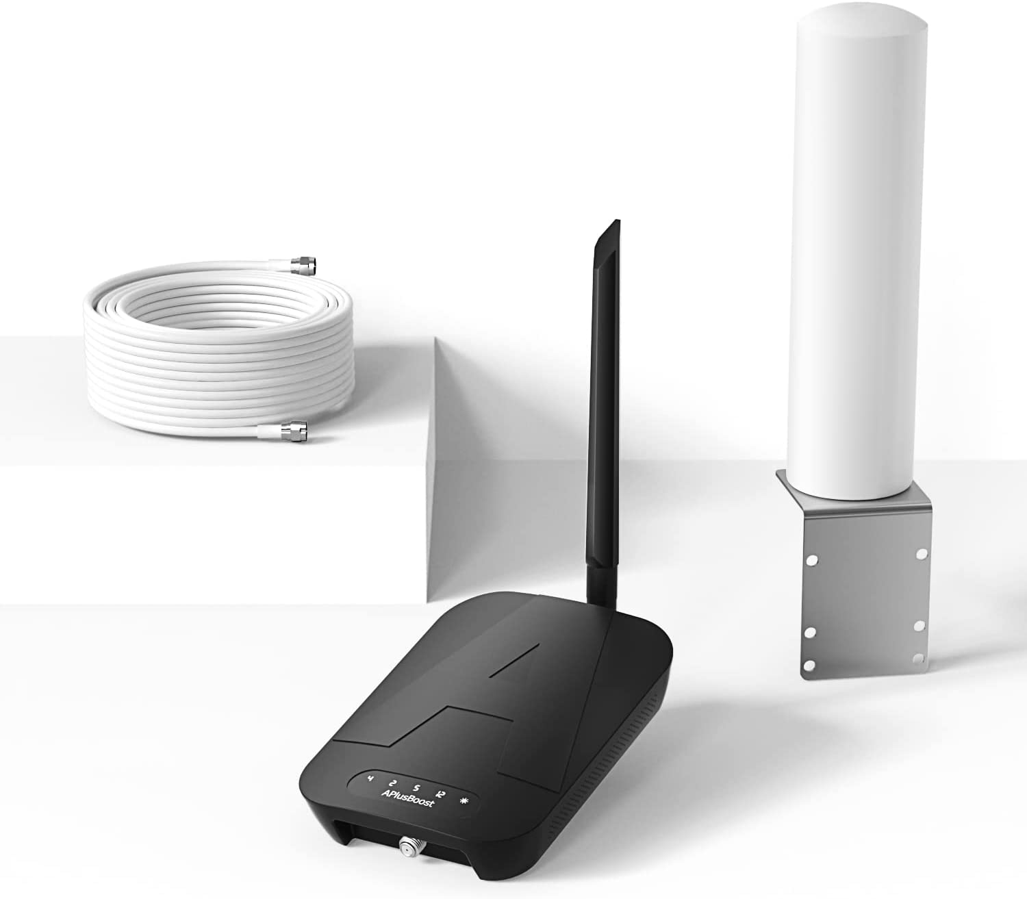 Cell Phone Booster for Band 12/17/5/2/25/4, Cell Booster for Home/Cabin/Office/Studio, Boosts 5G 4G LTE Voice/Data, Multi-User and Device, Cellular Repeater Kit up to 3000 sq ft, FCC Approved