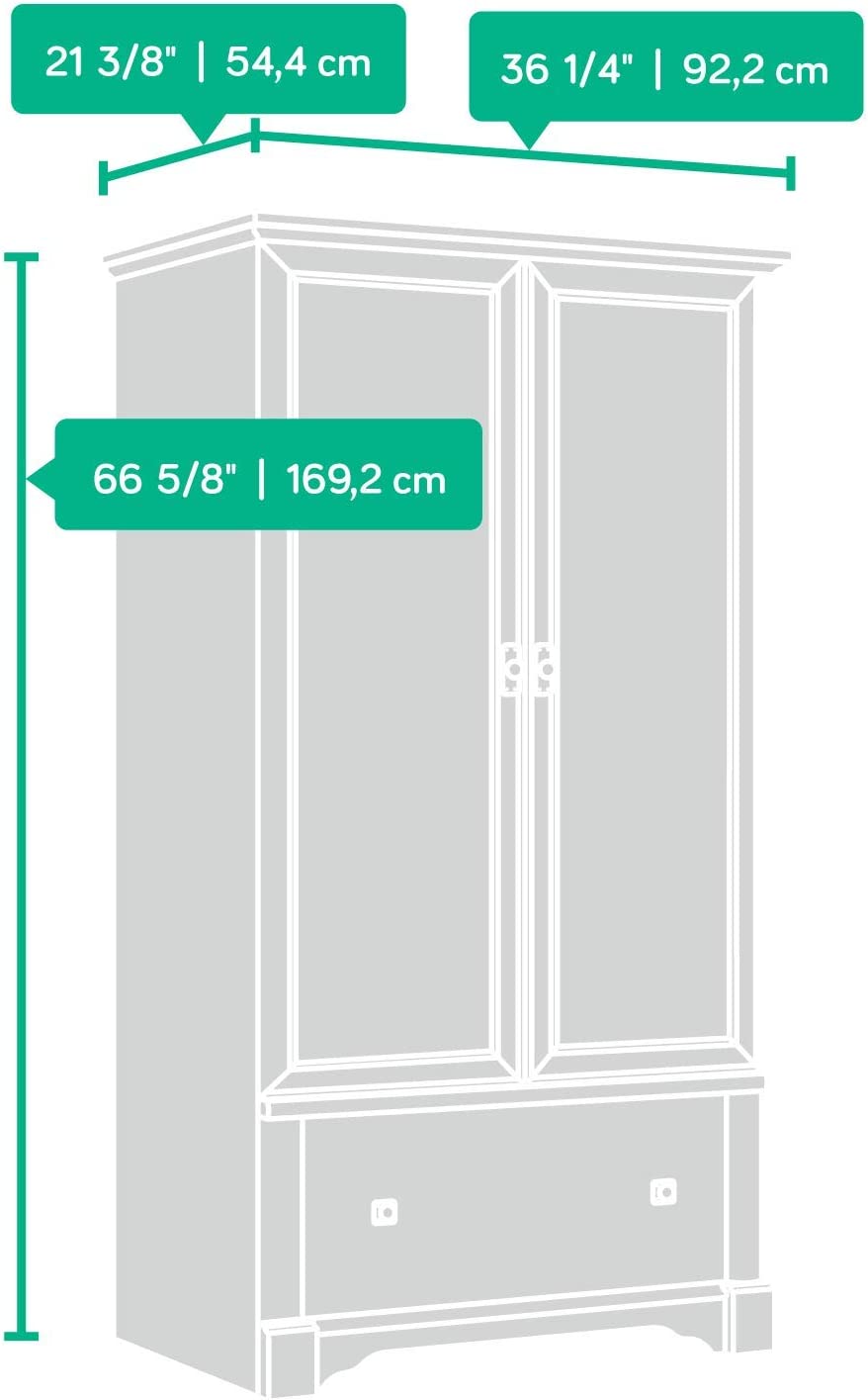 Sauder Palladia Armoire， Vintage Oak finish