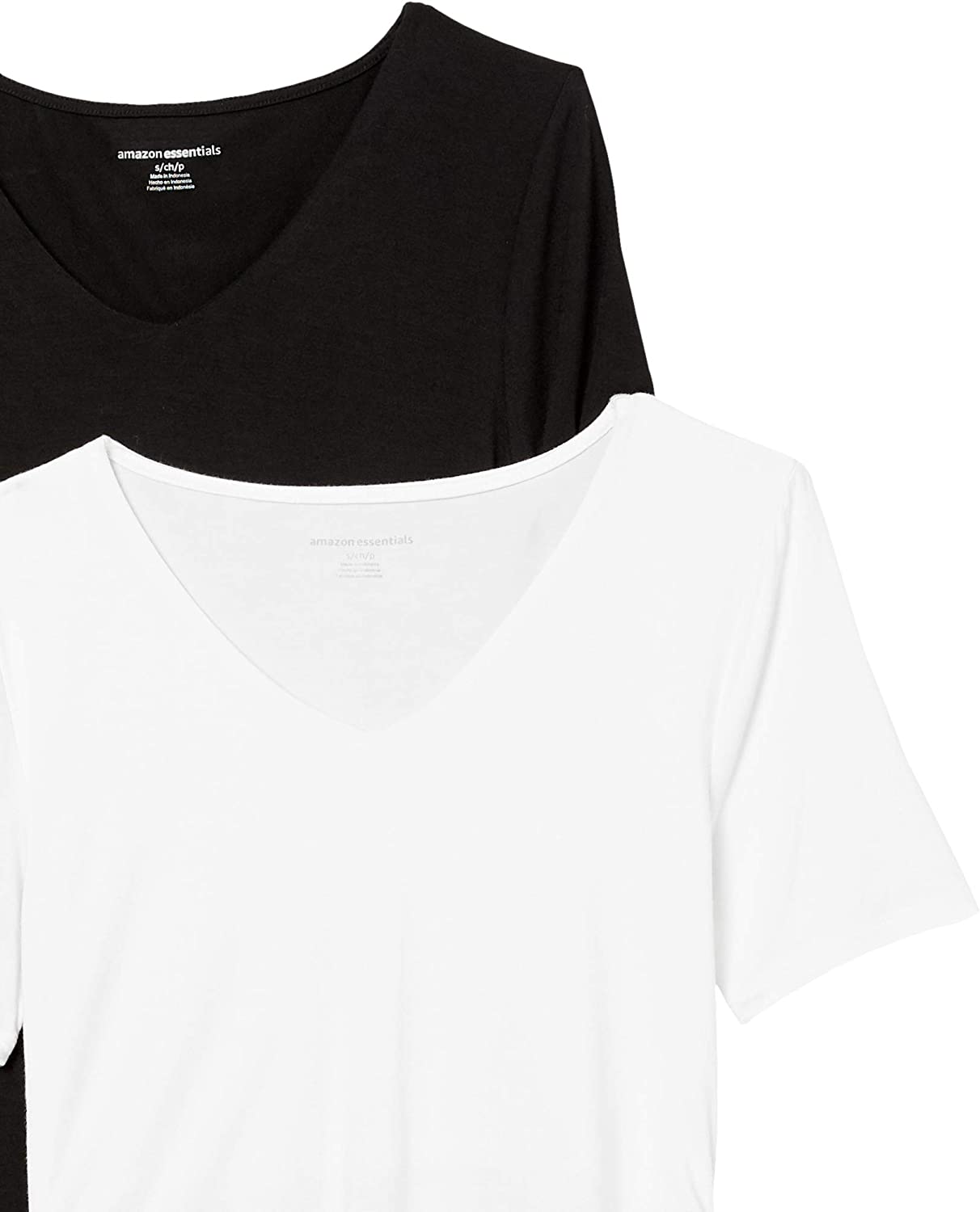 Amazon Essentials Women's Maternity Short-Sleeve Rouched V-Neck T-Shirt, Pack of 2