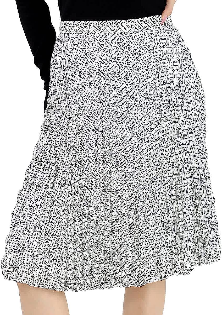 BURBERRY Ladies TB Monogram Pleated High-waist Skirt, Brand Size 12 (US Size 10)