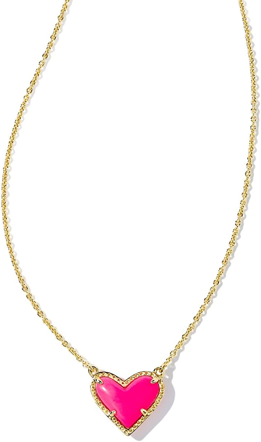 Kendra Scott Ari Heart Adjustable Length Pendant Necklace for Women, Fashion Jewelry