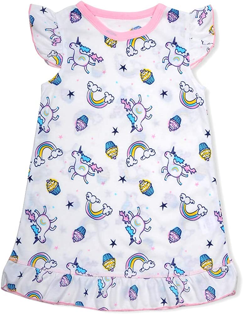 Saadiya Girls Nightgown Unicorn Pajamas for Girls Princess Soft Cute Sleepwear
