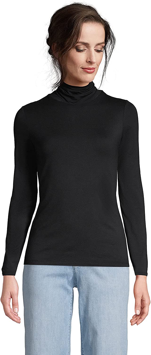 Lands' End Women's Lightweight Fitted Long Sleeve Turtleneck