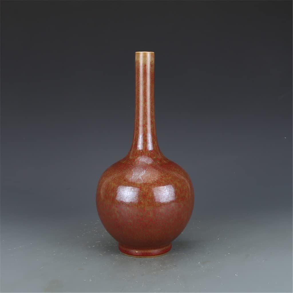 ZSEDP Red Kiln Change Bell Ringer Porcelain Vase Antique Collection Ornaments