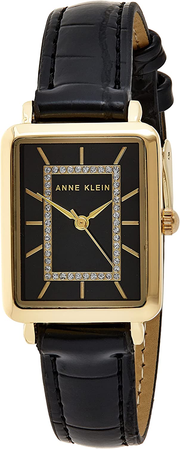 Anne Klein Women's Glitter Accented Croco-Grain Strap Watch, AK/3820