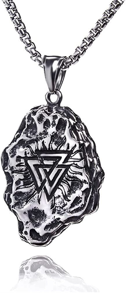 Skull Necklace Pendant Retro Satan Skull Goat Head with 23.6&#39;&#39; Stainless Steel Chain Gothic Pirate Skull Pendant Necklace for Men Pirate Anchor Necklace Nautical Anchor Crossed Sword Necklace 