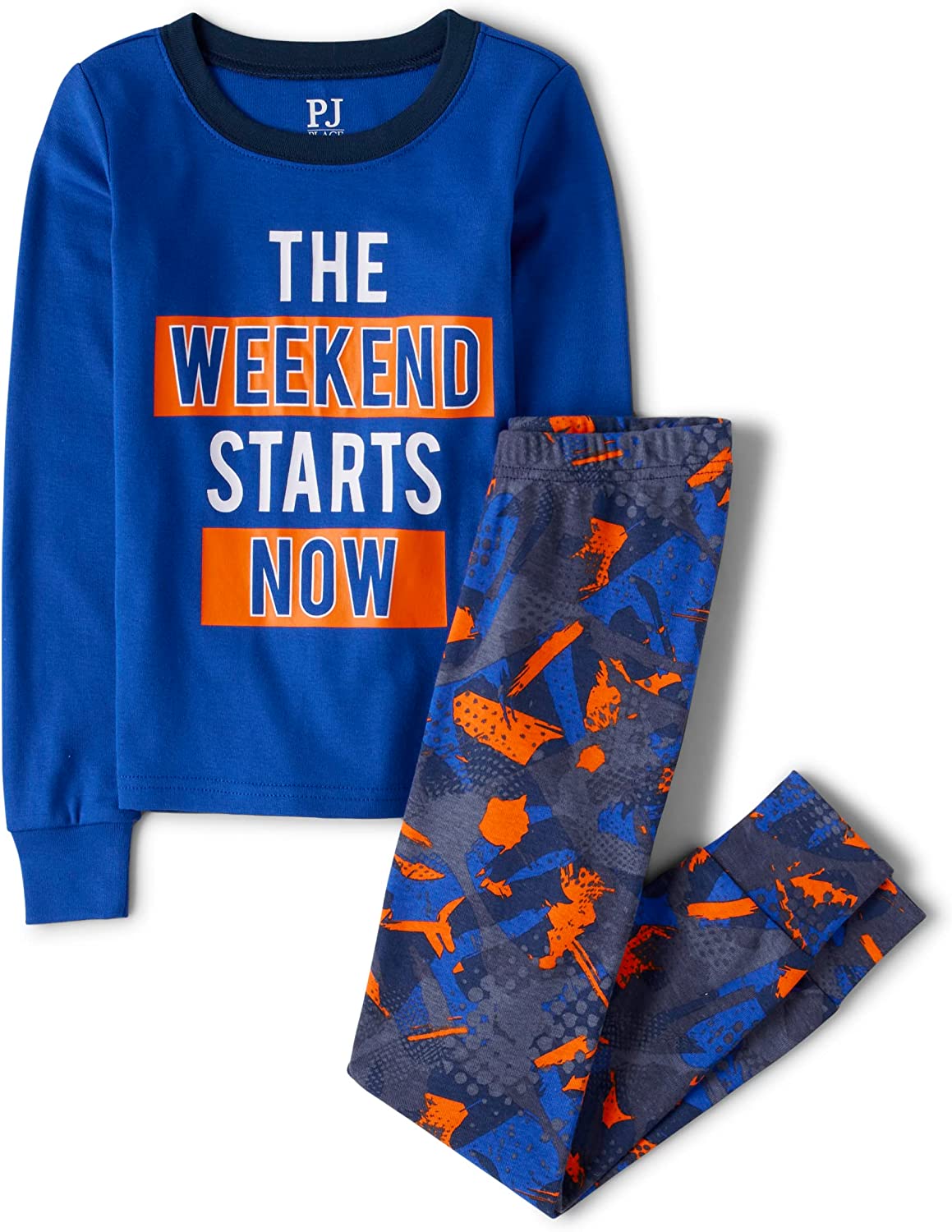 The Children's Place Boys' Long Sleeve Top and Pants Snug Fit 100% Cotton 2 Piece Pajama Sets