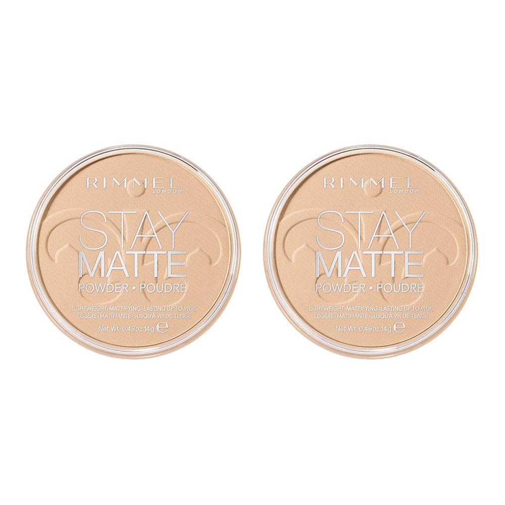 Rimmel London Stay Matte Long Lasting Pressed Powder, Transparent [001] 0.49 Ounce (Pack of 1) (packaging may vary)