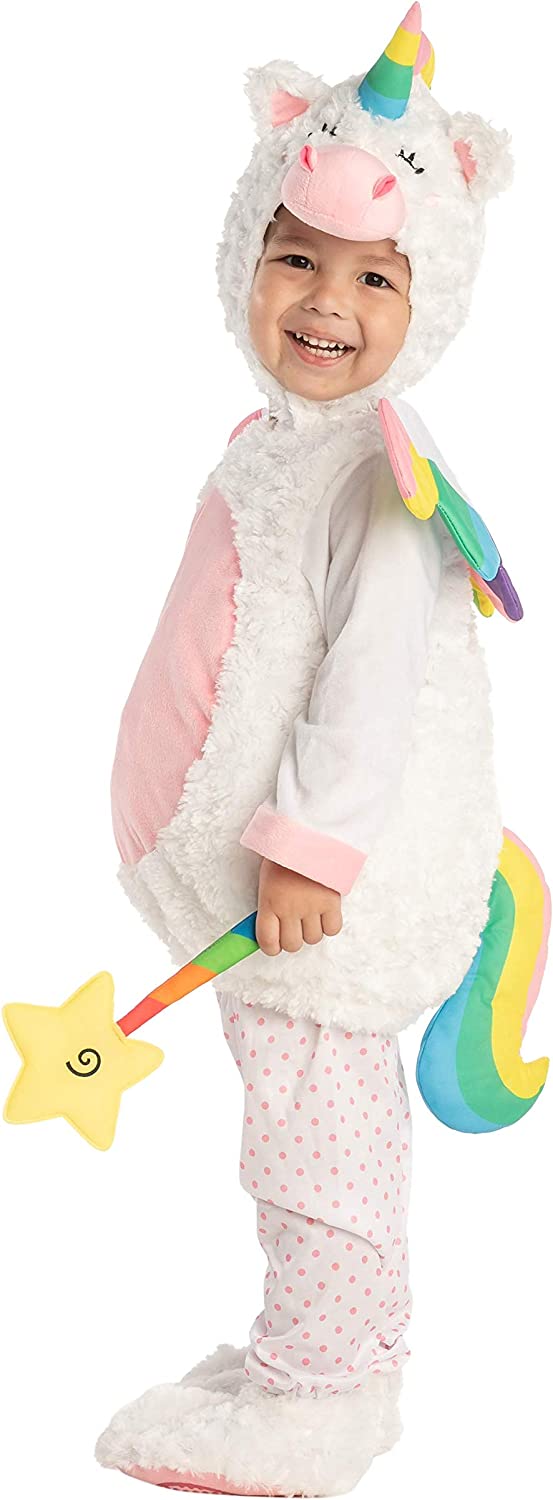 Spooktacular Creations Cute Lil’ Baby Unicorn Costume with Wings and Star Wand for Halloween Dress Up Party, Cosplay Party