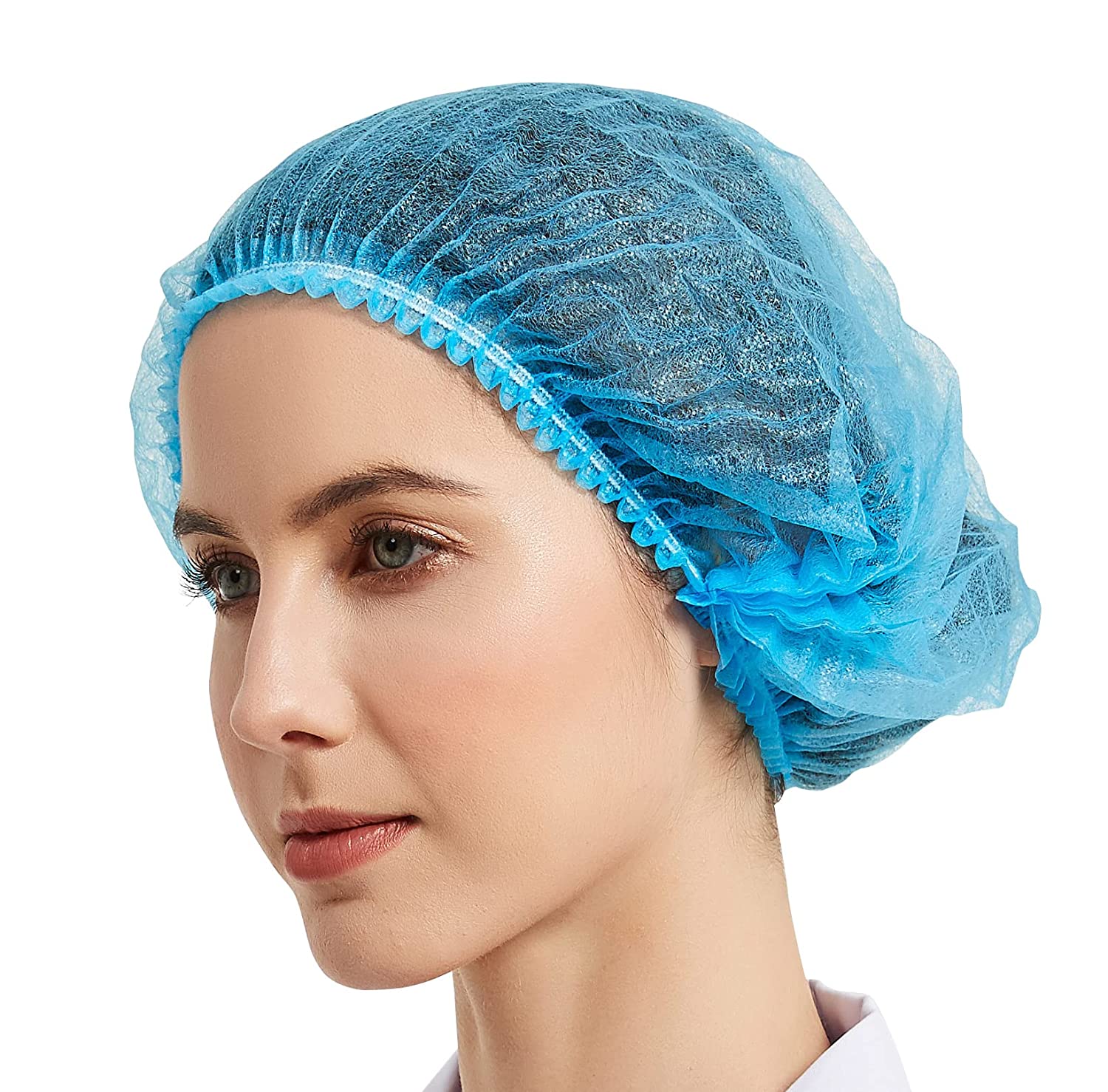 ProtectX Disposable Bouffant (Hair Net) Caps Hair Head Cover Nets 21” (Blue 500 Pack)