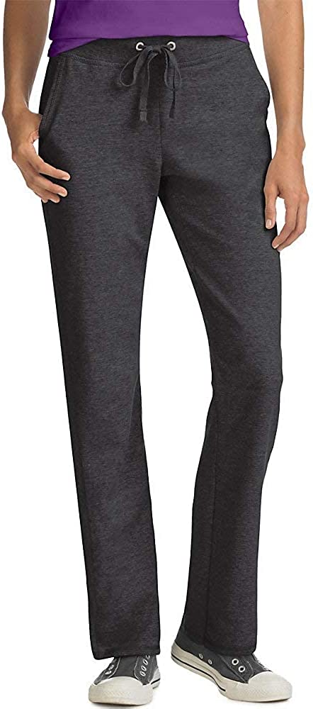 Hanes Women&#39s Pants， Lightweight Pants for Women， Open Botton Sweats， French Terry， 31&#34