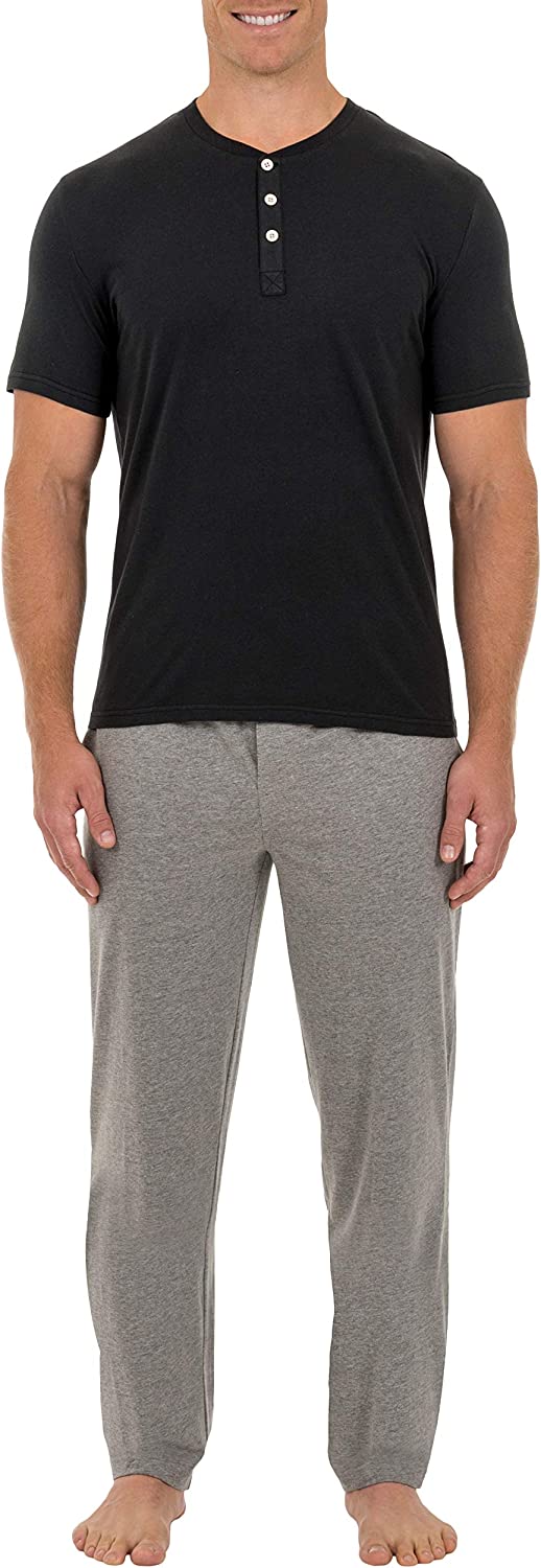 Fruit of the Loom Men's 2-Piece Jersey Knit Pajama Set