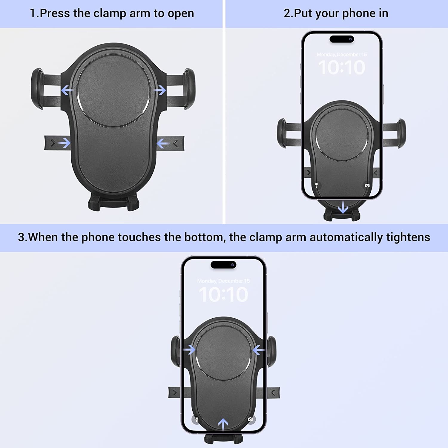 Karmus Shower Phone Holder, 360°Rotating Suction Cup Phone Mount Stand for Bathroom/Mirror/Kitchen/Wall/Car Compatible with All Phones, Great Gift for TikTok/YouTube/Vlog Video/Make Up/Airplane Travel