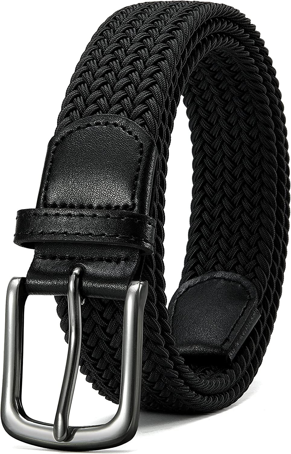 CHAOREN Elastic Woven Belt for Men - Mens Casual Braided Belts 1 3/8" for Golf Pants - Tight Performed Stretch Design