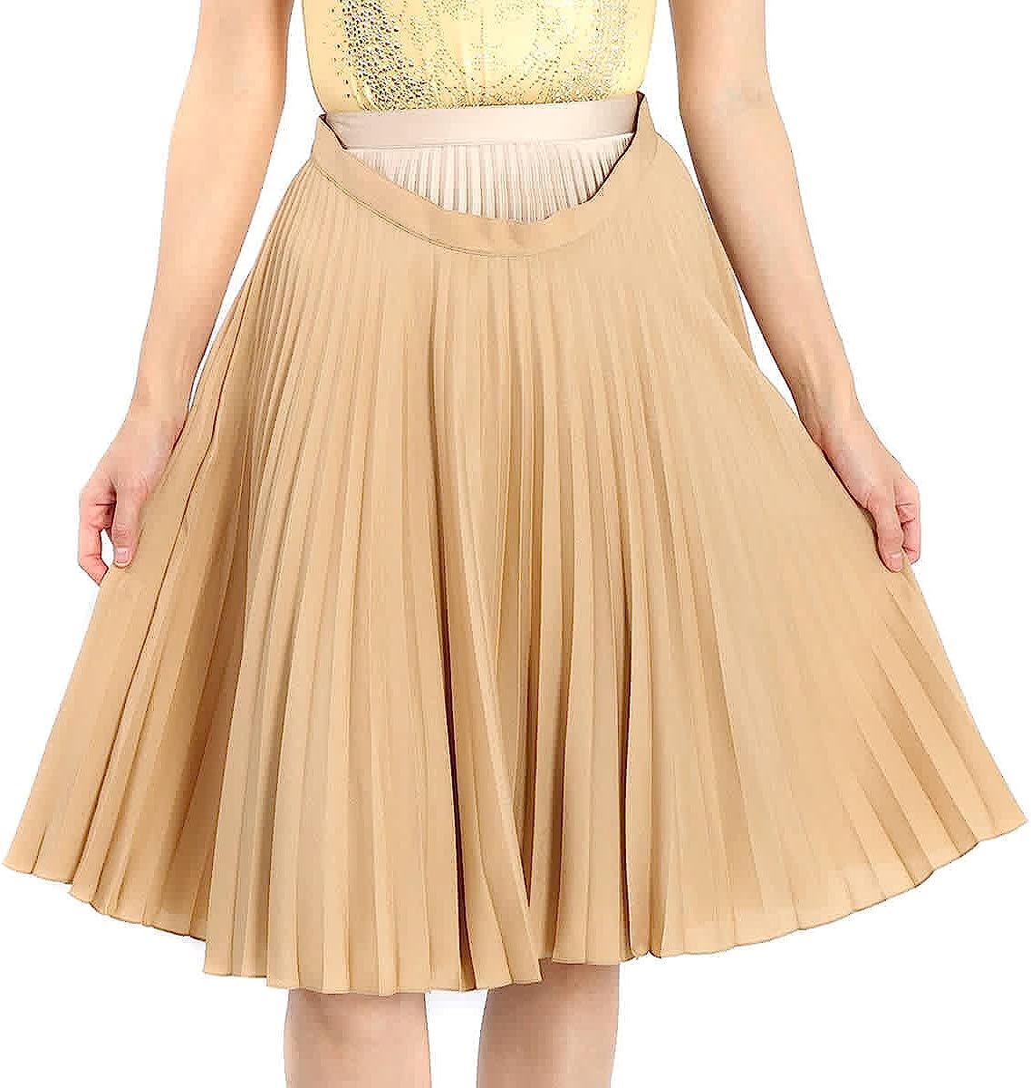 Burberry Ladies Sandbank Layered Pleated Skirt