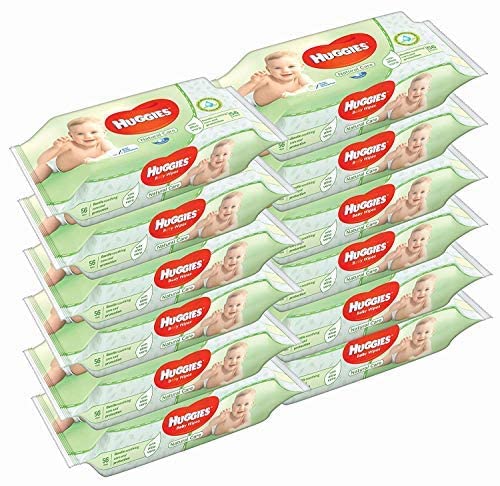 Huggies Baby Wipes Natural Care with Aloe Vera, 56 Count, Pack of 12, Total 672 Wipes