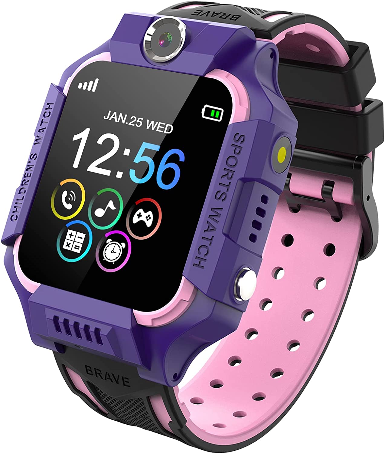 PTHTECHUS Smart Watch Phone Gift for Kids - Children Smartwatch Boys Girls with SOS Need 2G SIM Help 16 Games Music MP3 Player HD Camera Calculator Alarms for 4-12 Years Old Students Gifts Toys（Blue）