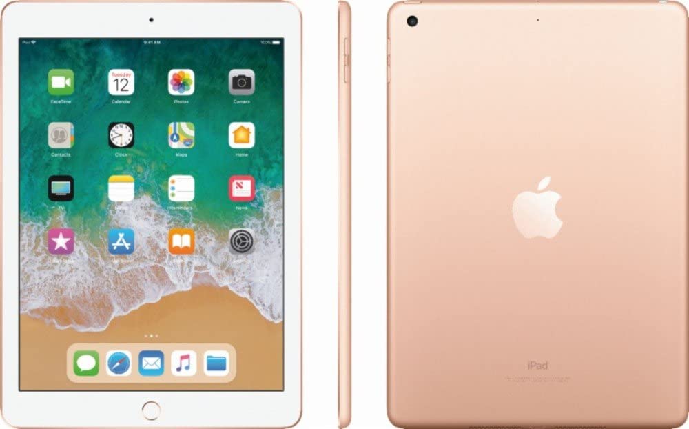 2018 Apple iPad (9.7-inch, WiFi + Cellular, 32GB) Gold (Renewed)