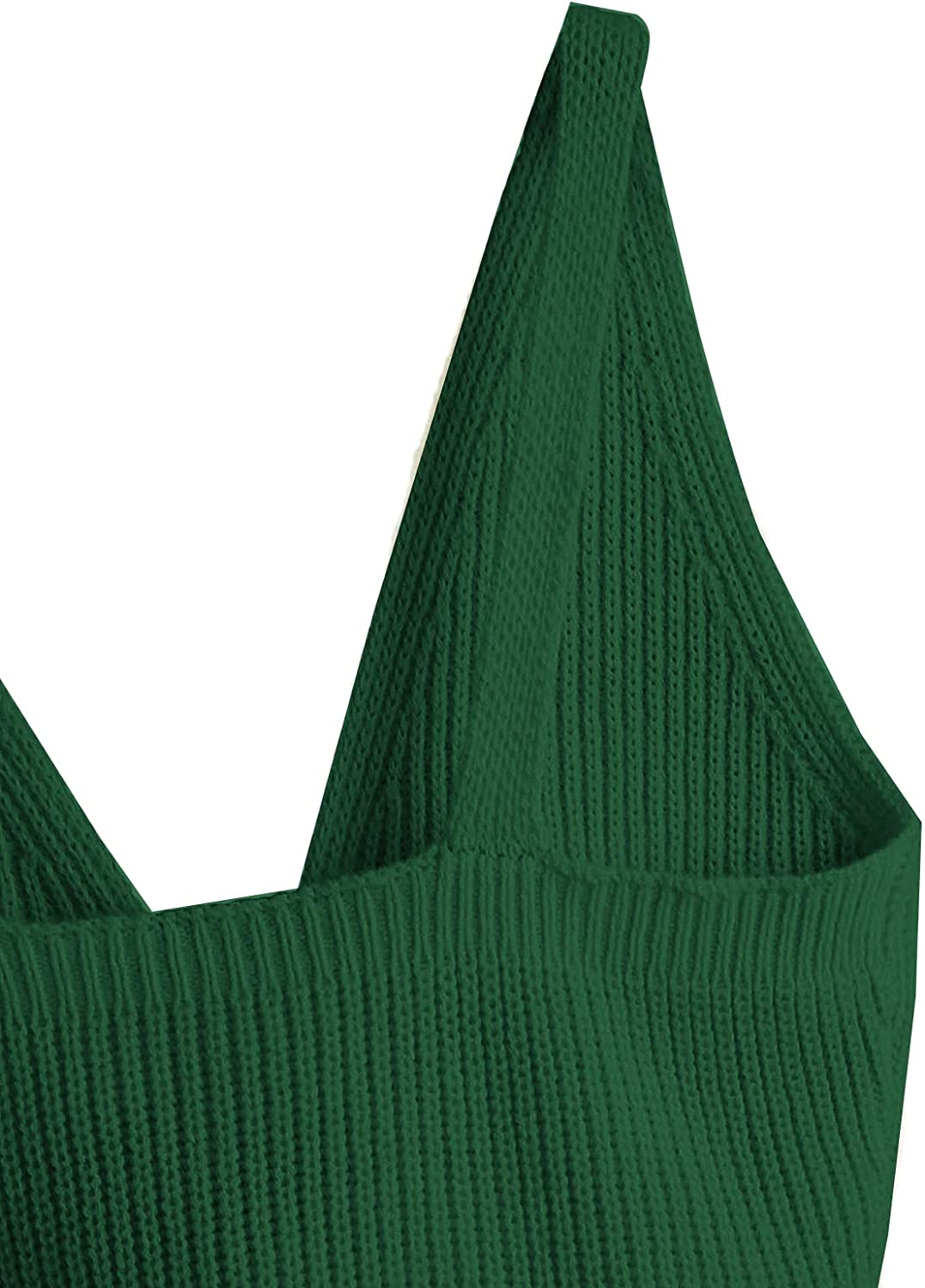 SweatyRocks Women's V Neck Tie Front Sleeveless Knit Crop Cami Tank Top