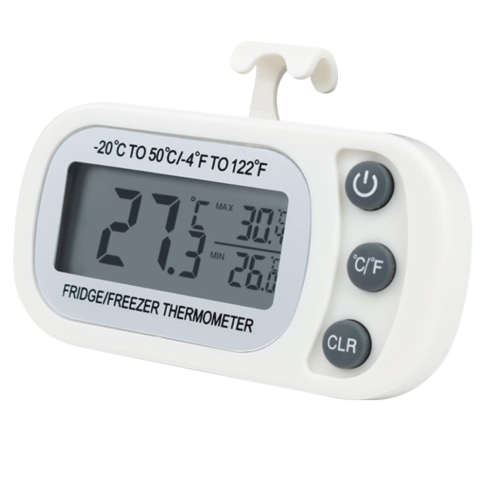 Refrigerator Thermometer, 2 Pack Fridge Thermometer Stainless Steel Freezer Thermometer with Red Indicator, Large Dial Thermometers for Freezers Monitoring Thermometer for Home, Kitchen, Restaurants