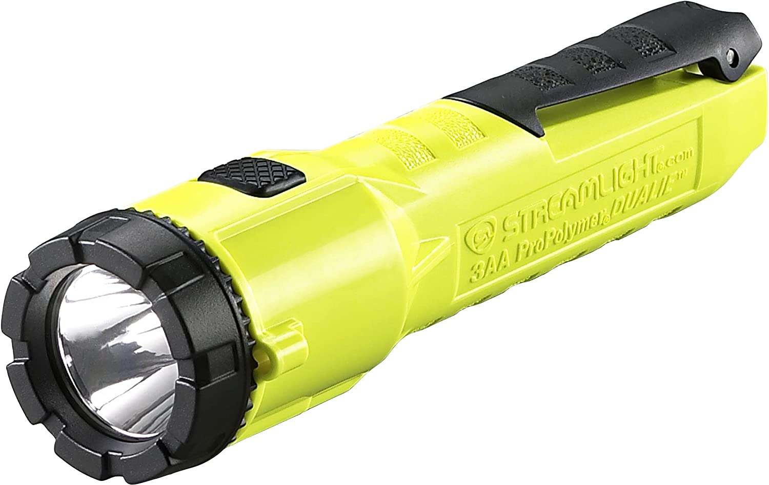 Streamlight 68750 Dualie 3AA 140-Lumen Intrinsically Safe Industrial Flashlight with Spot/Flood and 3 "AA Alkaline Batteries, Yellow