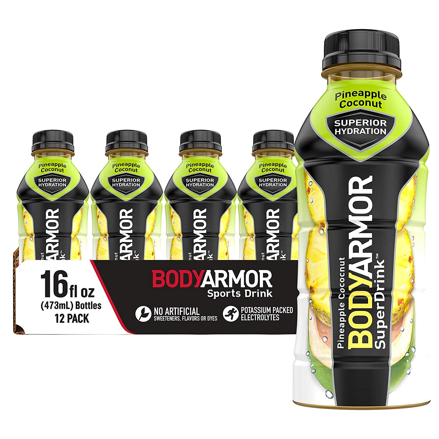 BODYARMOR Sports Drink Sports Beverage, Orange Mango, Natural Flavors With Vitamins, Potassium-Packed Electrolytes, Perfect For Athletes, 16 Fl Oz (Pack of 12)