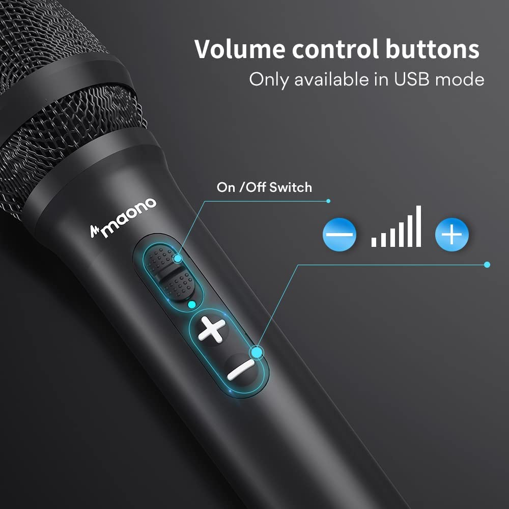 MAONO USB/XLR Podcast Dynamic Microphone, Studio Mic Kit with Volume Control, Shock Mount, Pop Filter, Ideal for Vocal, Instruments Recording, Voice Over, Live Streaming (HD300T)