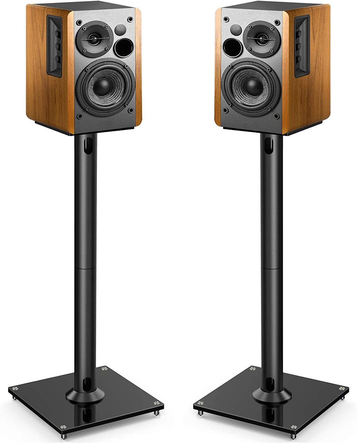 PERLESMITH Universal Floor Speaker Stands 28 Inch for Surround Sound, Klipsch, Sony, Edifier, Yamaha, Polk & Other Bookshelf Speakers Weight up to 22lbs - 1 Pair