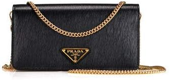 Prada Womens Miniborse Black Vitello Move Small Leather Crossbody 1BP021