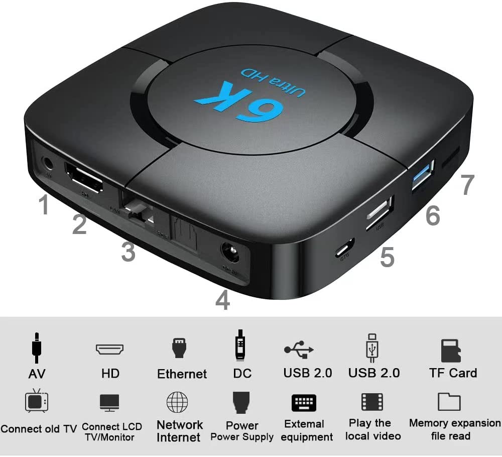 TV Box Android 10.0 4GB RAM 32GB ROM H616 Smart TV Box Set Top Box with Mini Keyboard USB 2.0 Ultra HD 4K 6K HDR Dual Band WiFi 2.4 5.8GHz BT4.1 Android TV Box