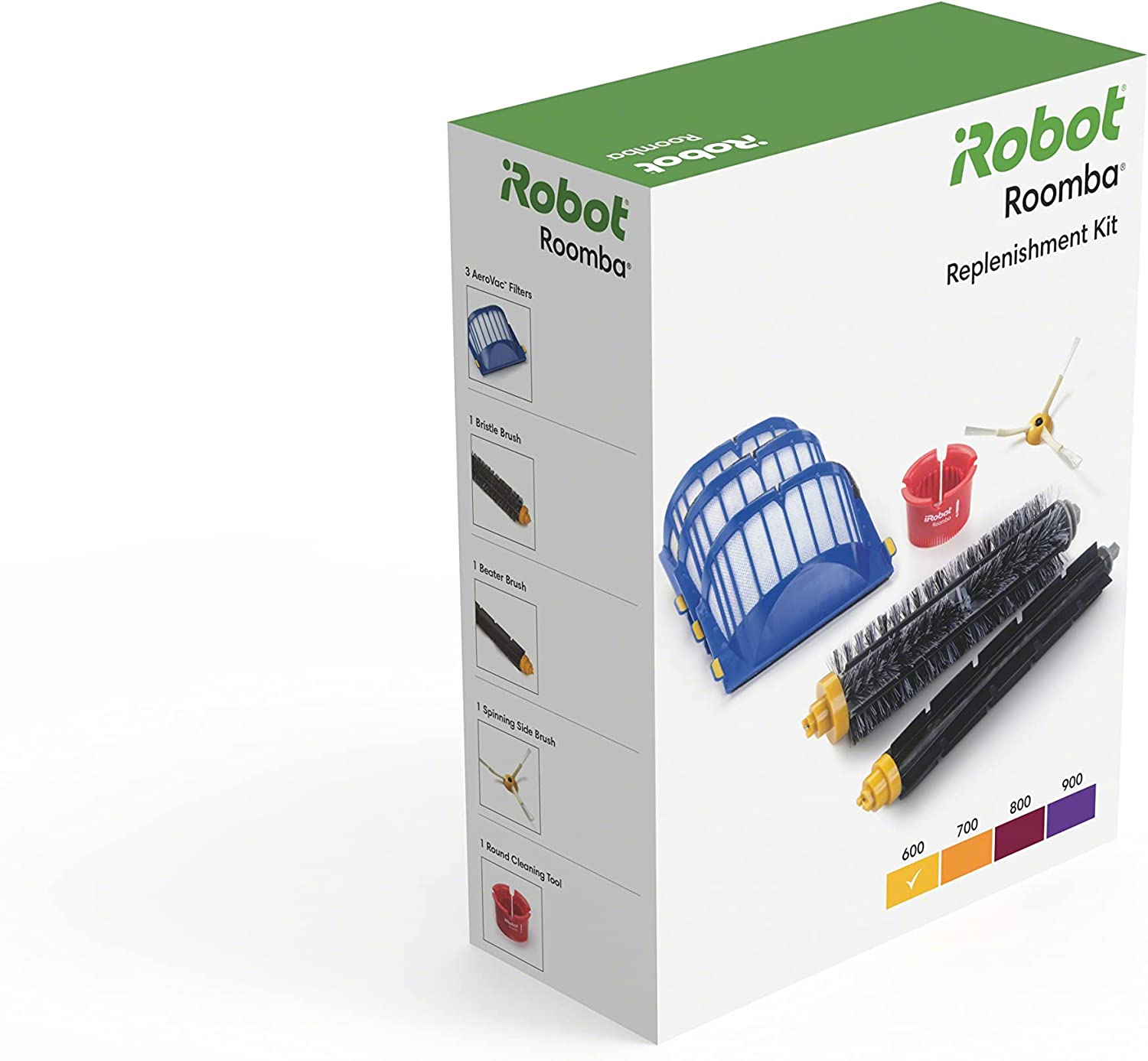 iRobot Roomba Authentic Replacement Parts - Roomba 600 Series Replenishment Kit (1 bristle brush, 1 beater brush, 1 spinning side brush, 3 AeroVac filters, and 1 round cleaning tool)