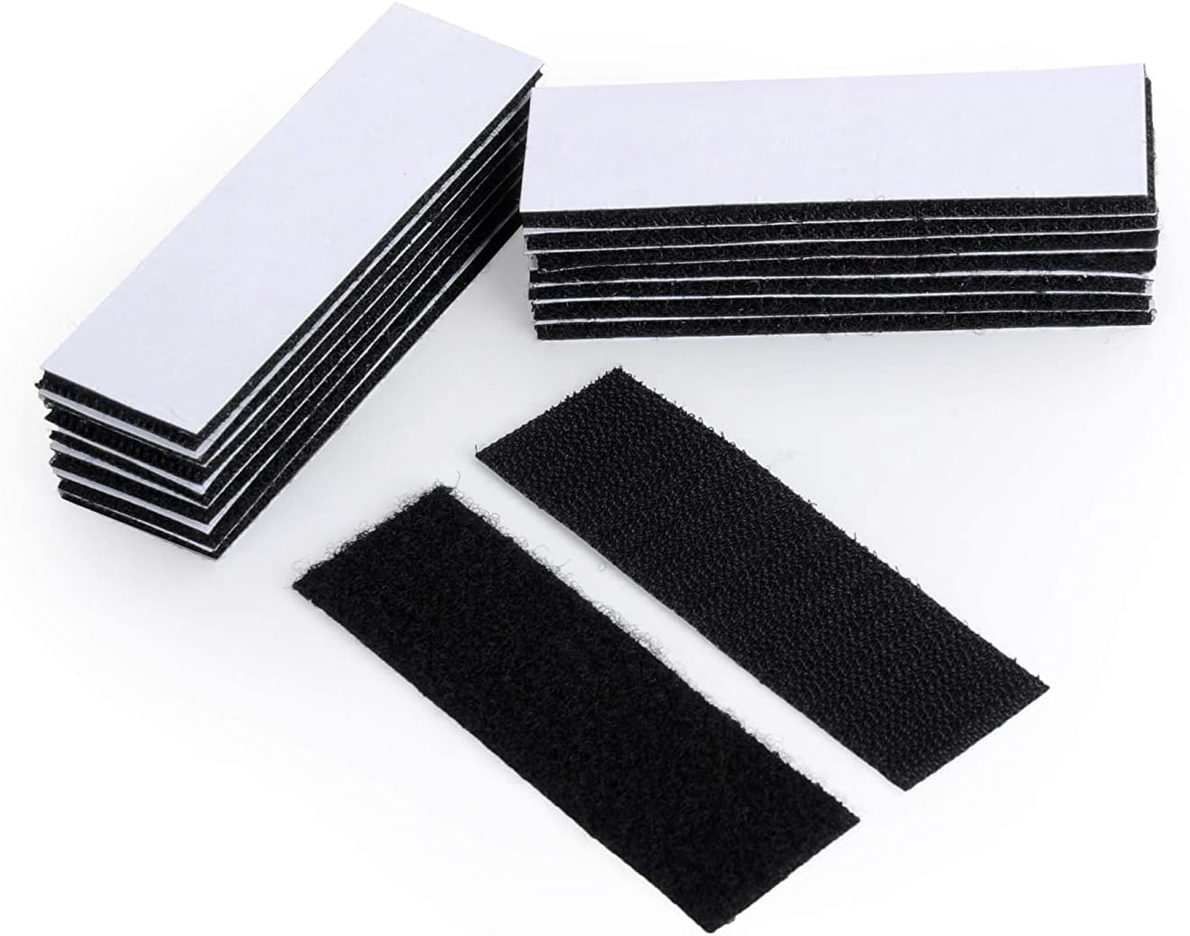 Heavy Duty Mounting Tape Double-Side Reclosable Hook Loop Strips Tape Sticky Fastener Waterproof Indoor Outdoor Use for Holds Picture Frame and Tools (15Pack- 3x10cm), 1.2x4 Inch