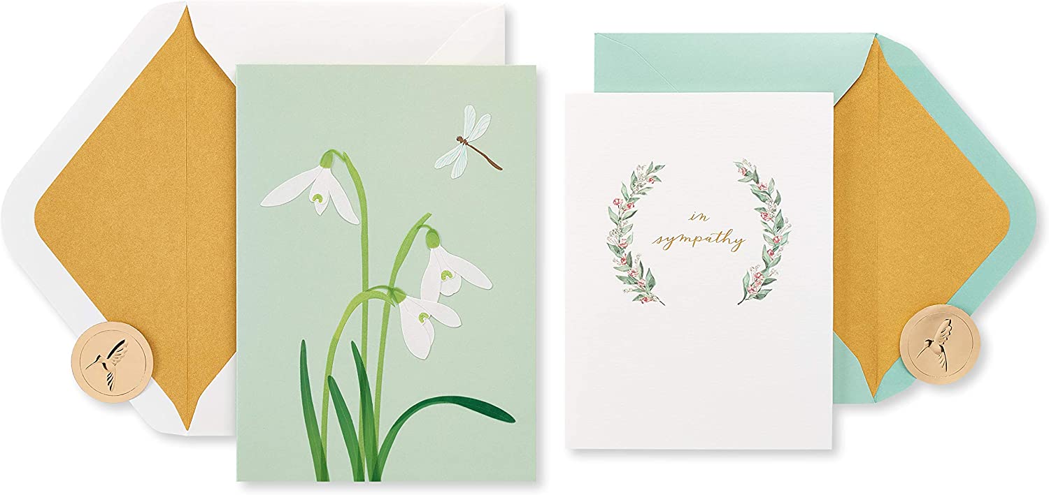 Papyrus Sympathy Cards with Envelopes, Crocus and Peace (2-Count)