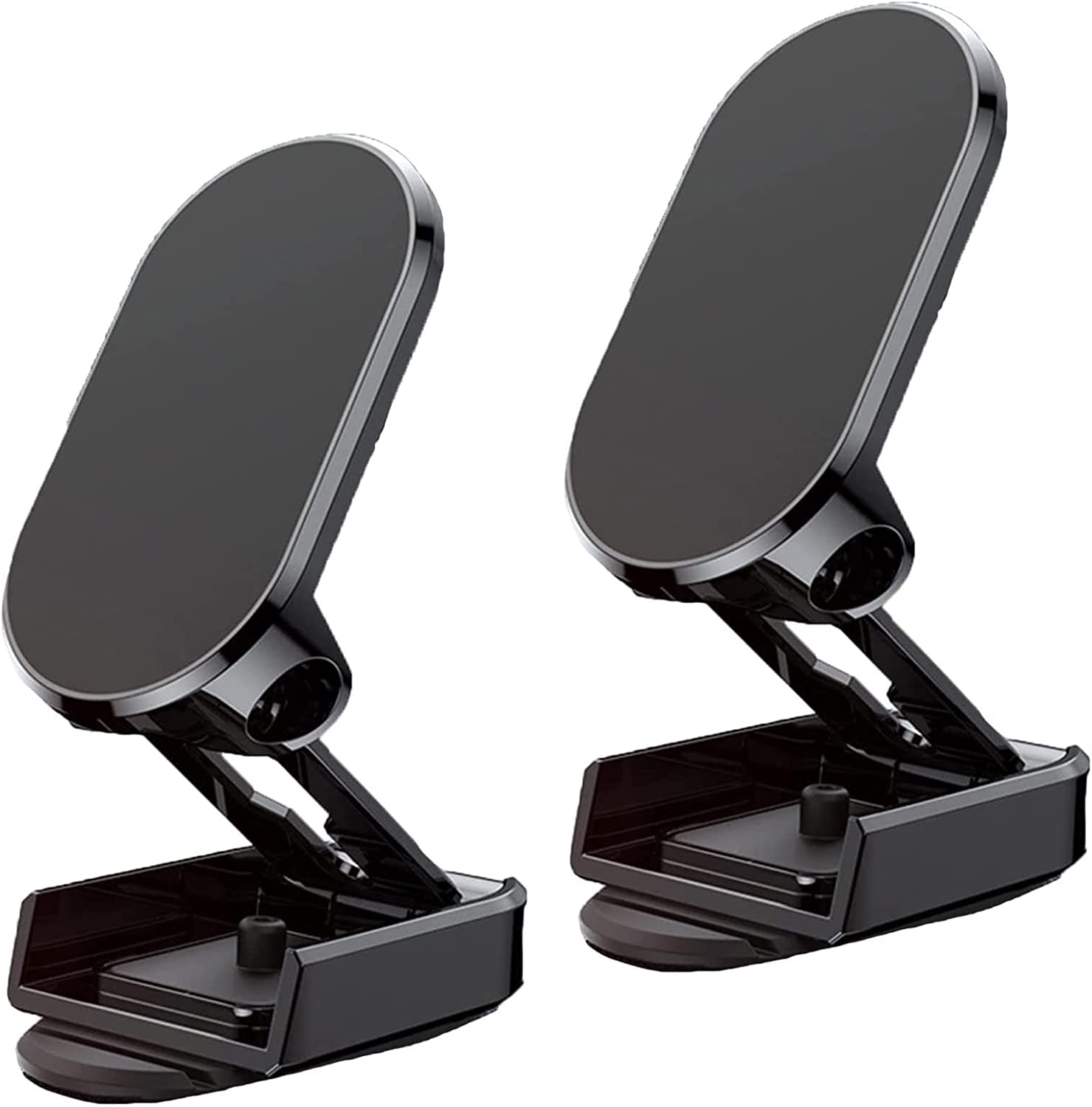 FEELNOW 2Pcs 2023 New Alloy Folding Magnetic Car Phone Holder, Magnetic 360° Car Phone Holder Stand Dashboard Folding Bracket Universal