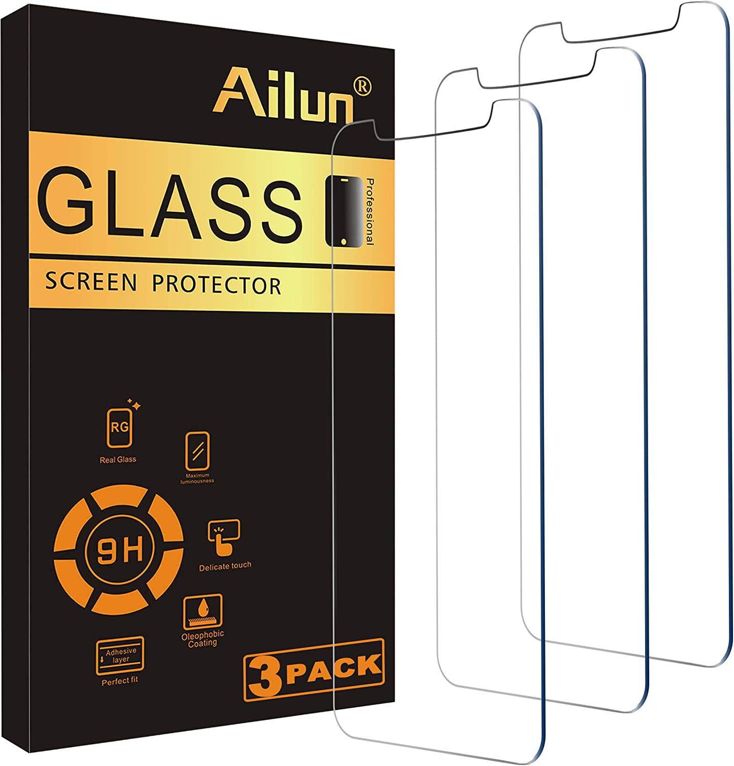 Ailun Screen Protector for iPhone 11 Pro Max/iPhone Xs Max 3 Pack 6.5 Inch 2019/2018 Release Case Friendly Tempered Glass