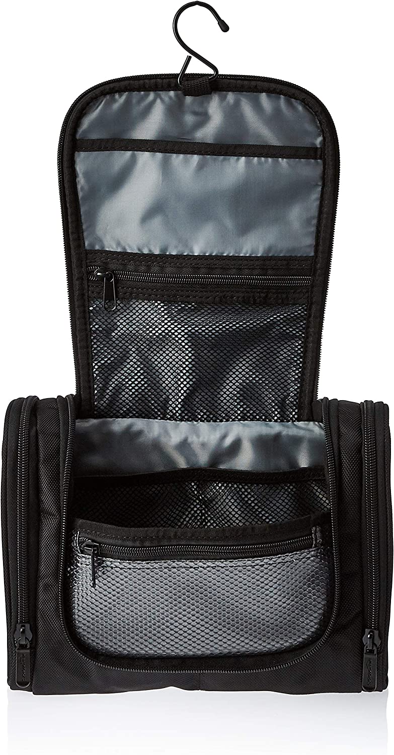 Basics Hanging, Travel Toiletry Bag Organizer, Shower Dopp Kit, Black
