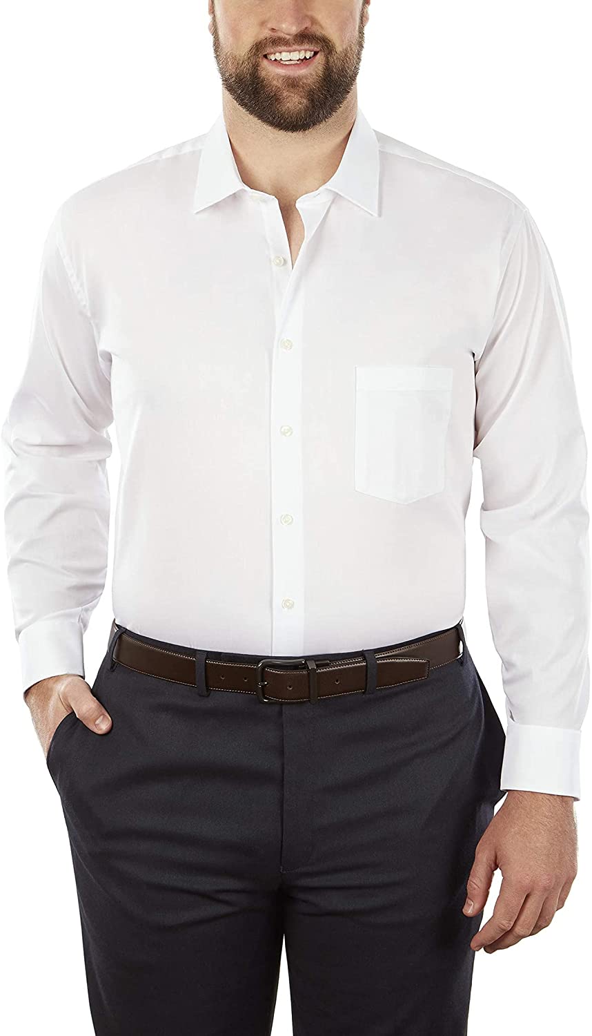 Van Heusen Men’s BIG and TALL Dress Shirt Flex Collar Stretch Solid