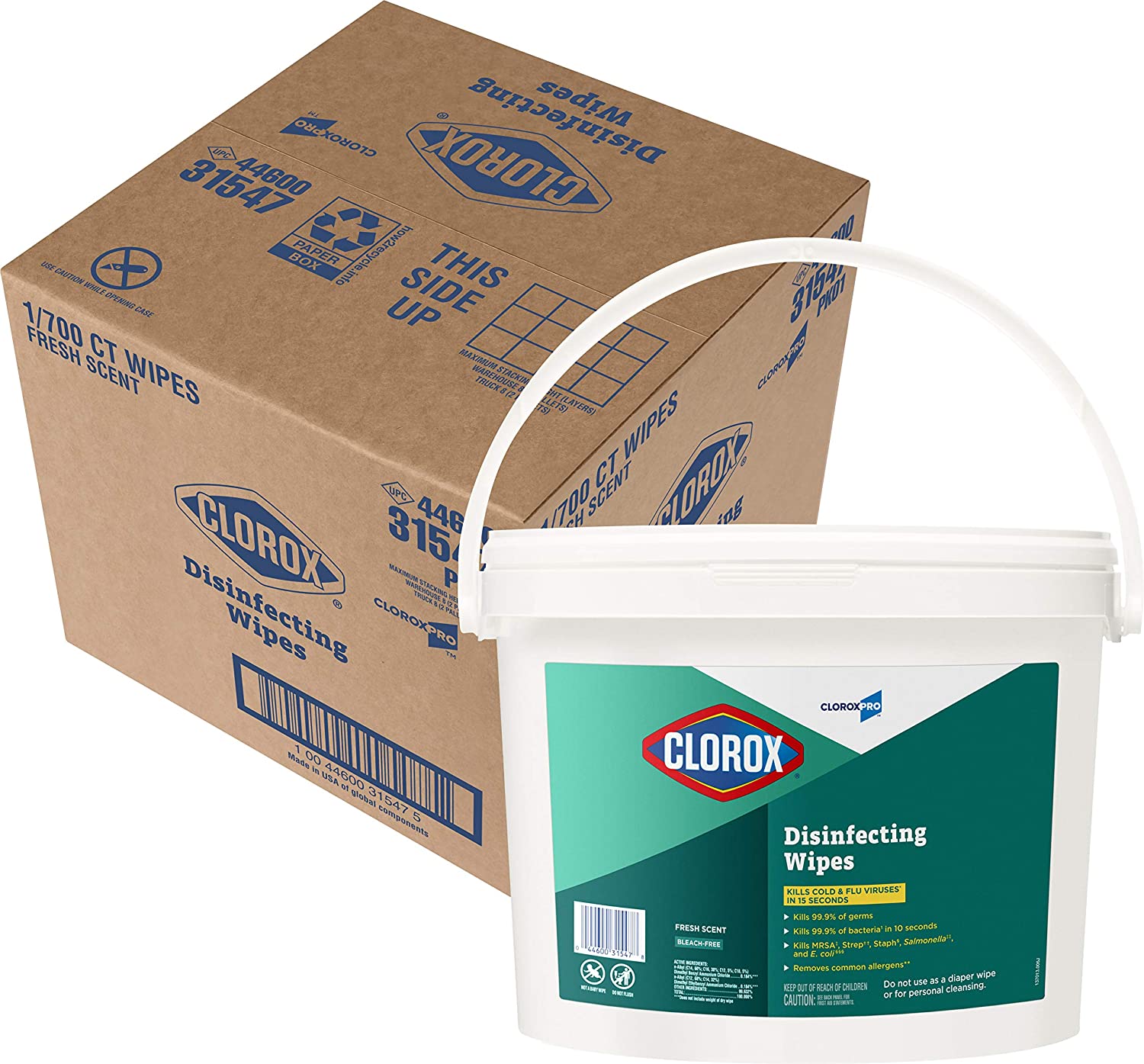 CloroxPro Disinfecting Wipes, Clorox Industrial Cleaning, Disinfectant Wipes, Fresh Scent - 700 Wipes - 31547